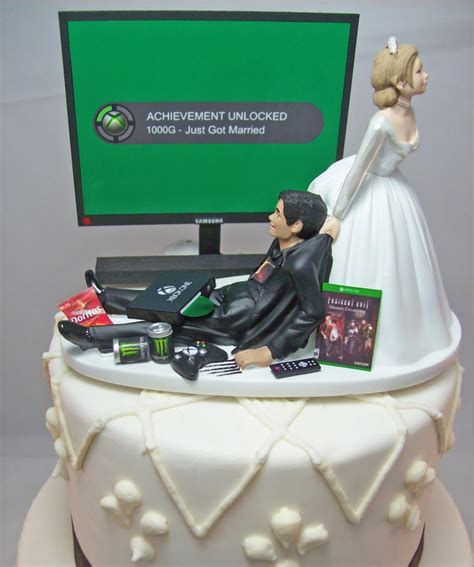 video game wedding cake topper|gamer wedding cake toppers.